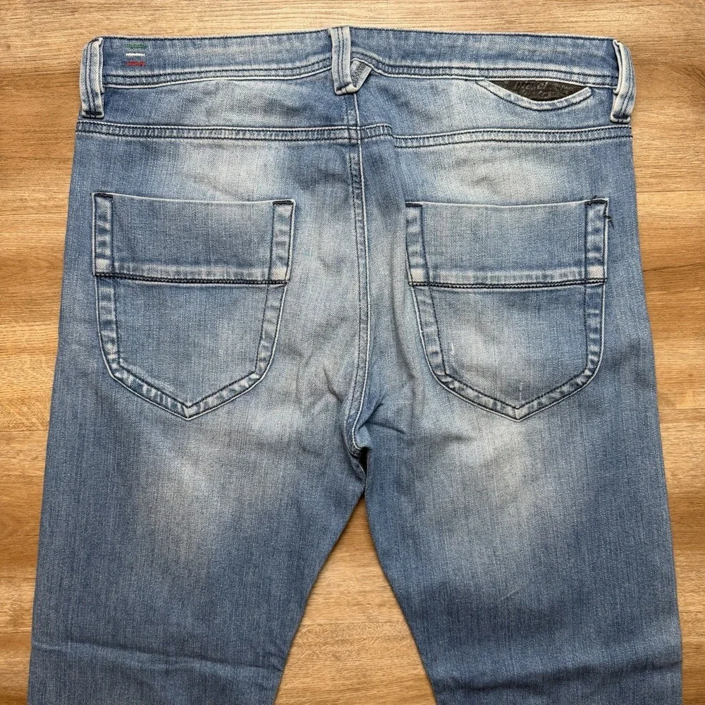 Diesel Heeven Jeans Men‎ 32x32 Blue Straight Leg Stretch Made in Italy Y2K 0R8WD